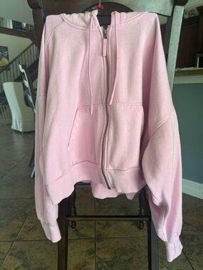 JoyLab Light Pink Crop Zip-Up Hoodie